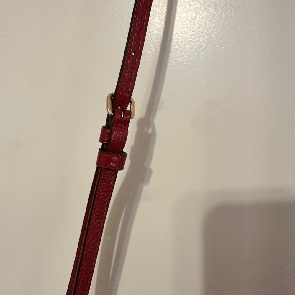 Red Leather Coach Side Bag - Picture 5 of 14